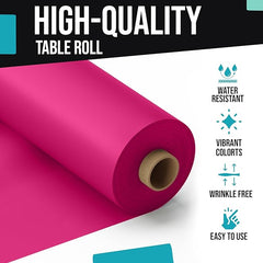 40 In. x 100 Ft. Premium Cerise Plastic Table Roll | 6 Pack