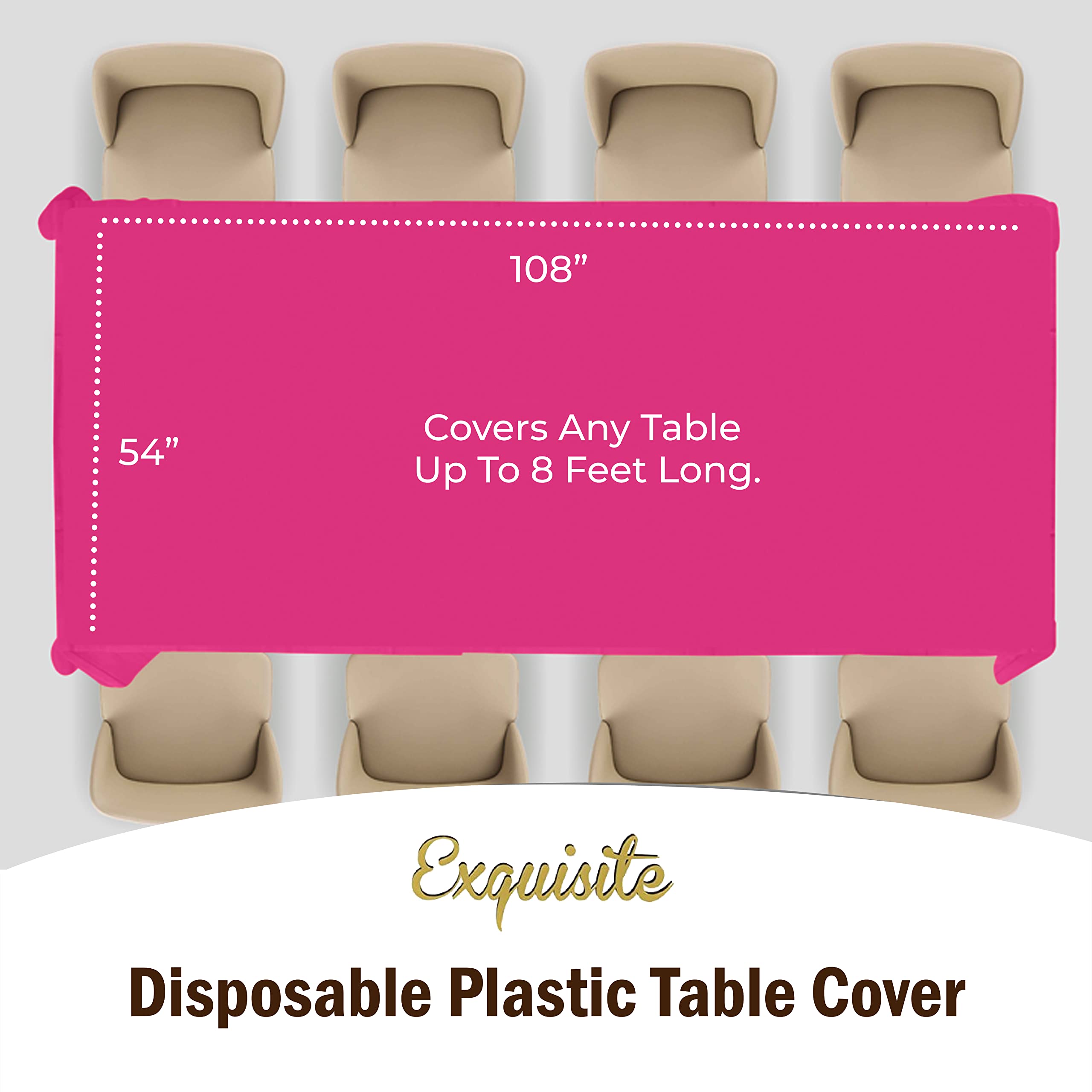 Cerise Plastic Table Covers | 48 Count