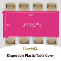 Premium Cerise Plastic Table Covers | 96 Count