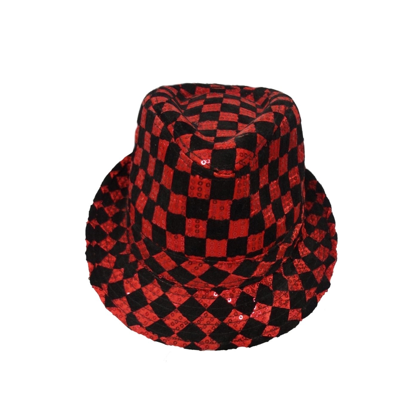 Checkerboard Sequined Fedora Hat