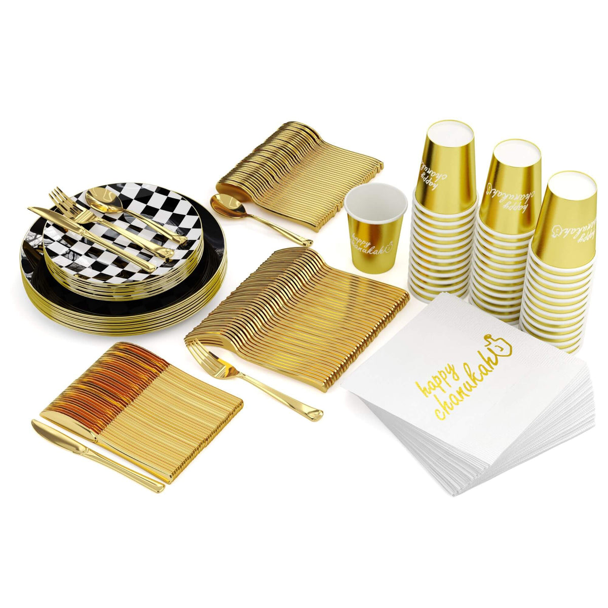 Service for 20 | Checkerboard Trendable Hanukkah Combo Set