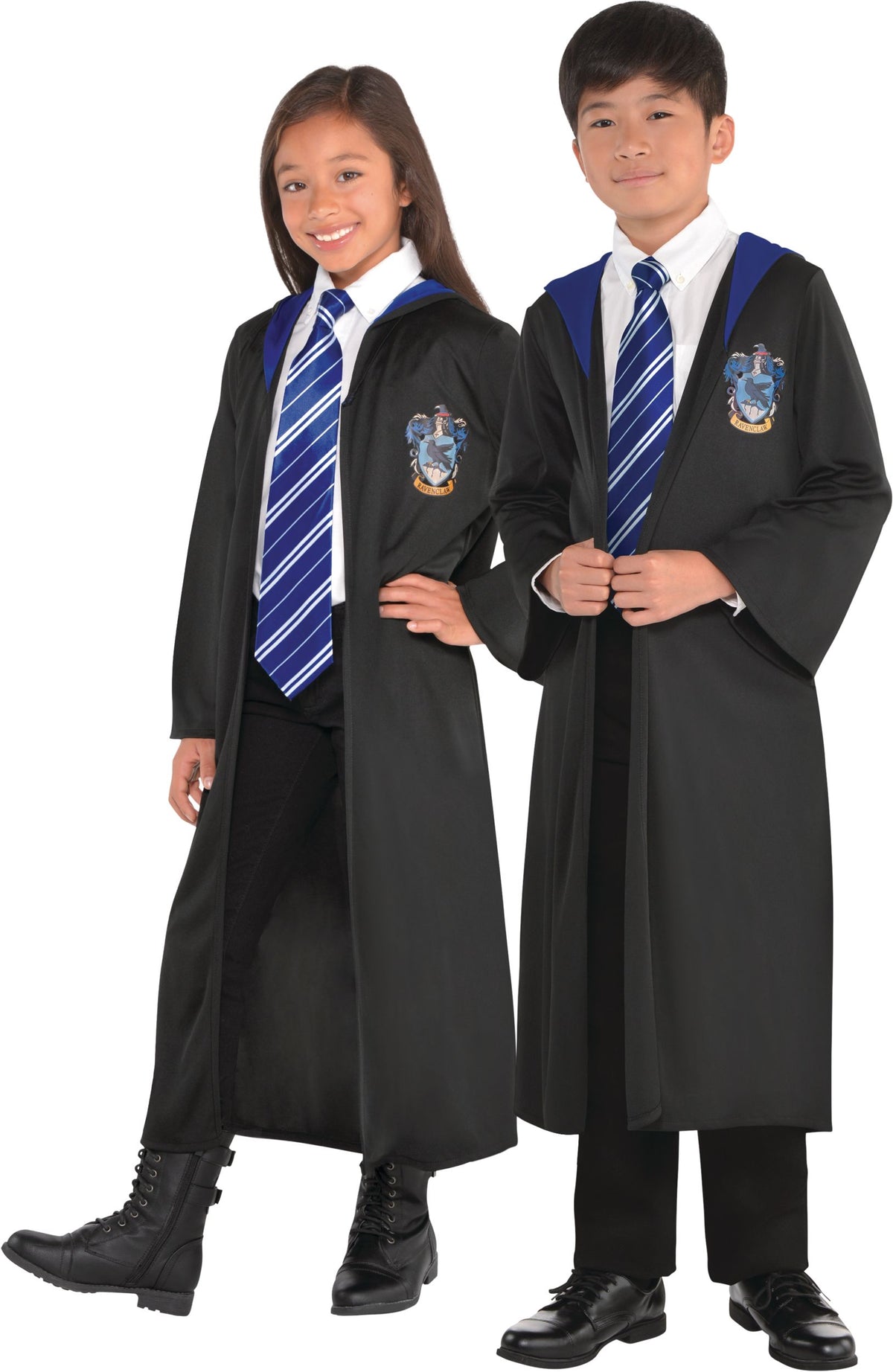 Kids' Harry Potter Ravenclaw Robe, Blue/Black, Assorted Sizes, Costume Accessory - Pack of 2