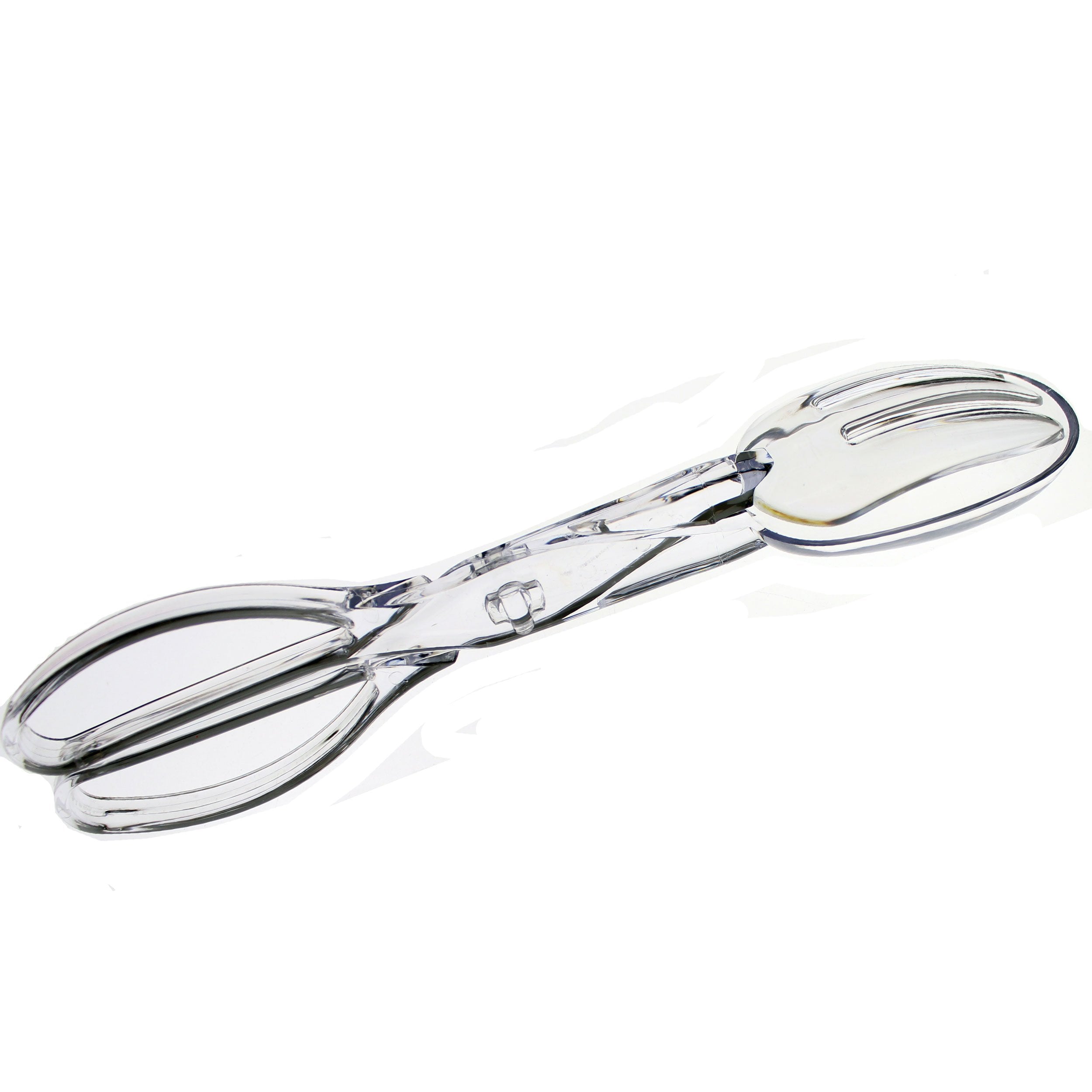 Clear Plastic Deluxe Salad Tongs | 8 Count