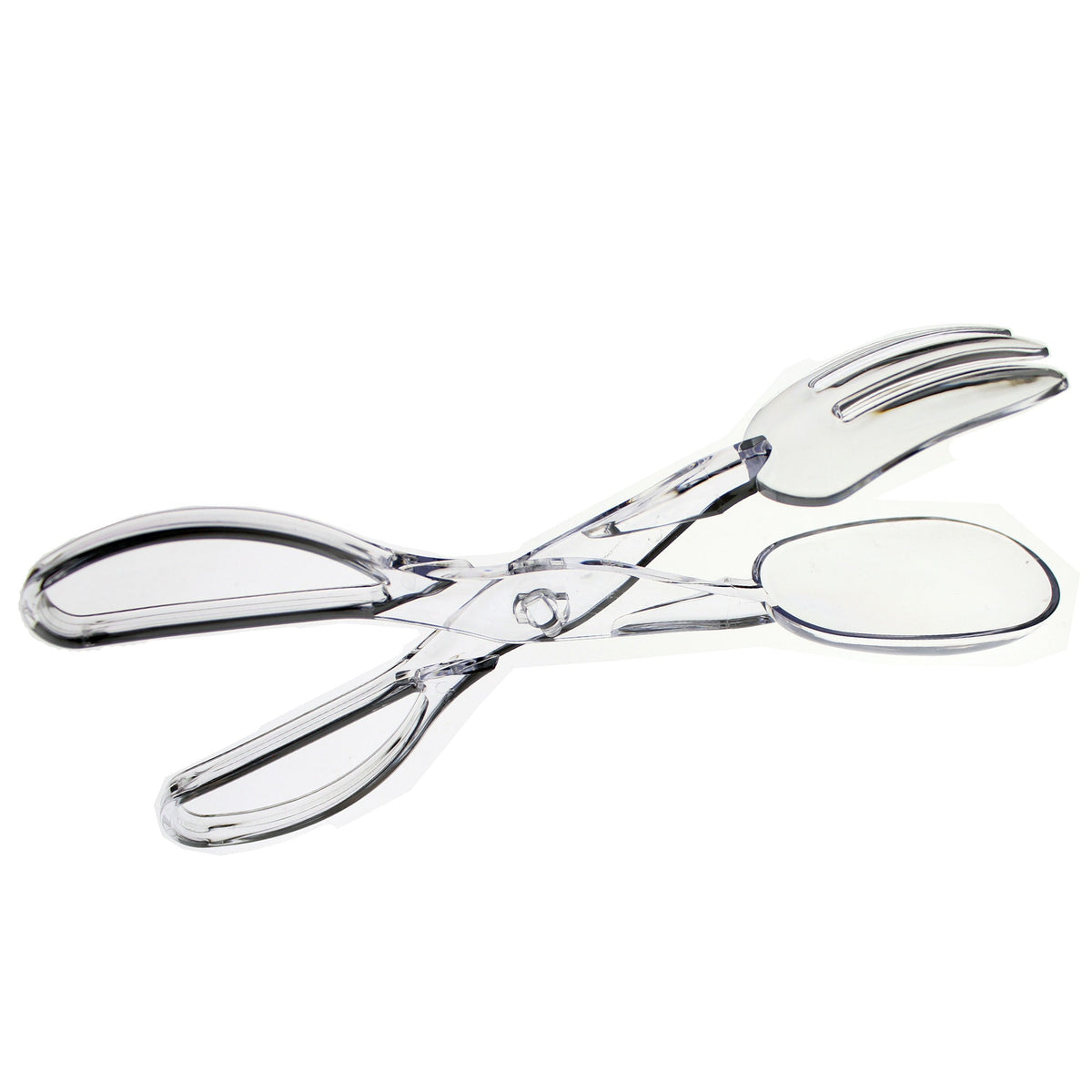 Clear Plastic Deluxe Salad Tongs | 8 Count