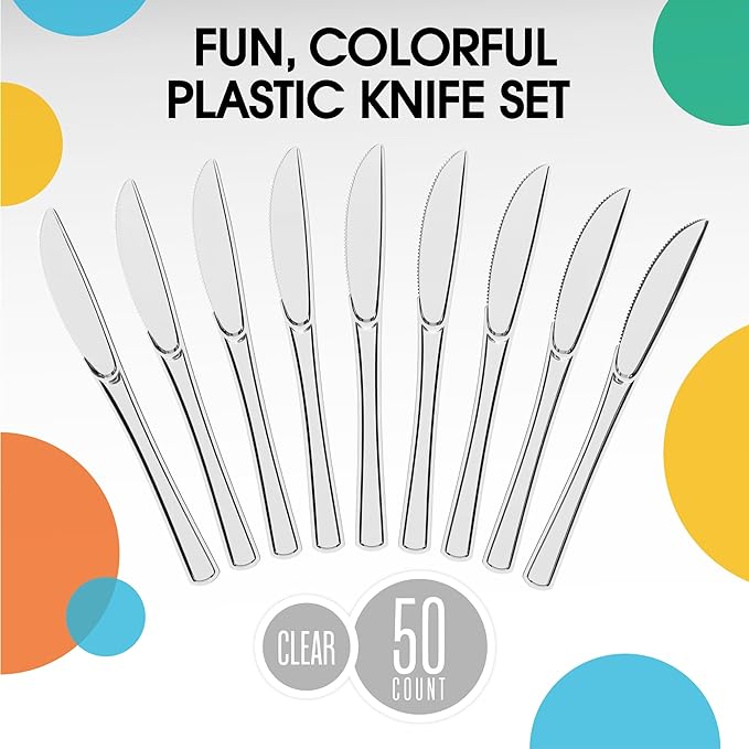 Heavy Duty Clear Plastic Knives | 1200 Count