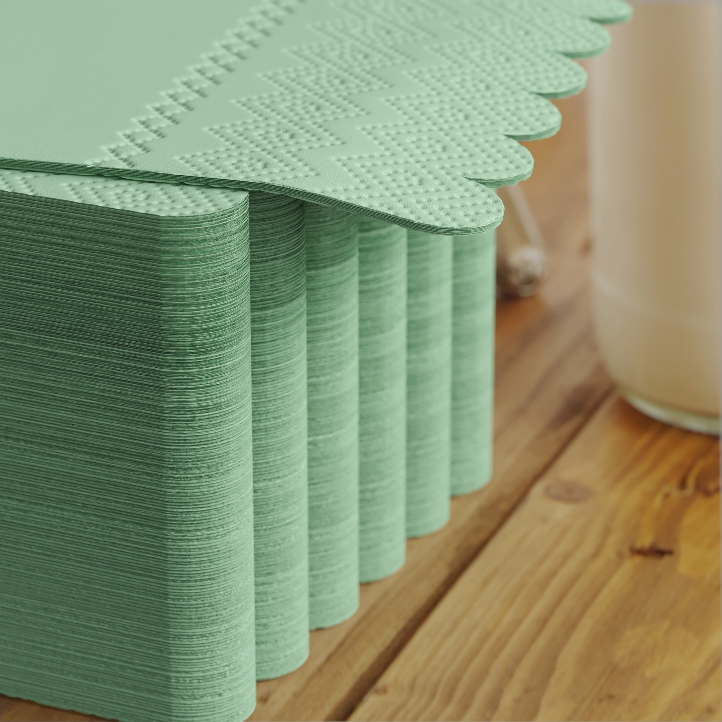3 Ply Pistachio Green Scalloped Dinner Napkins | 100 Count