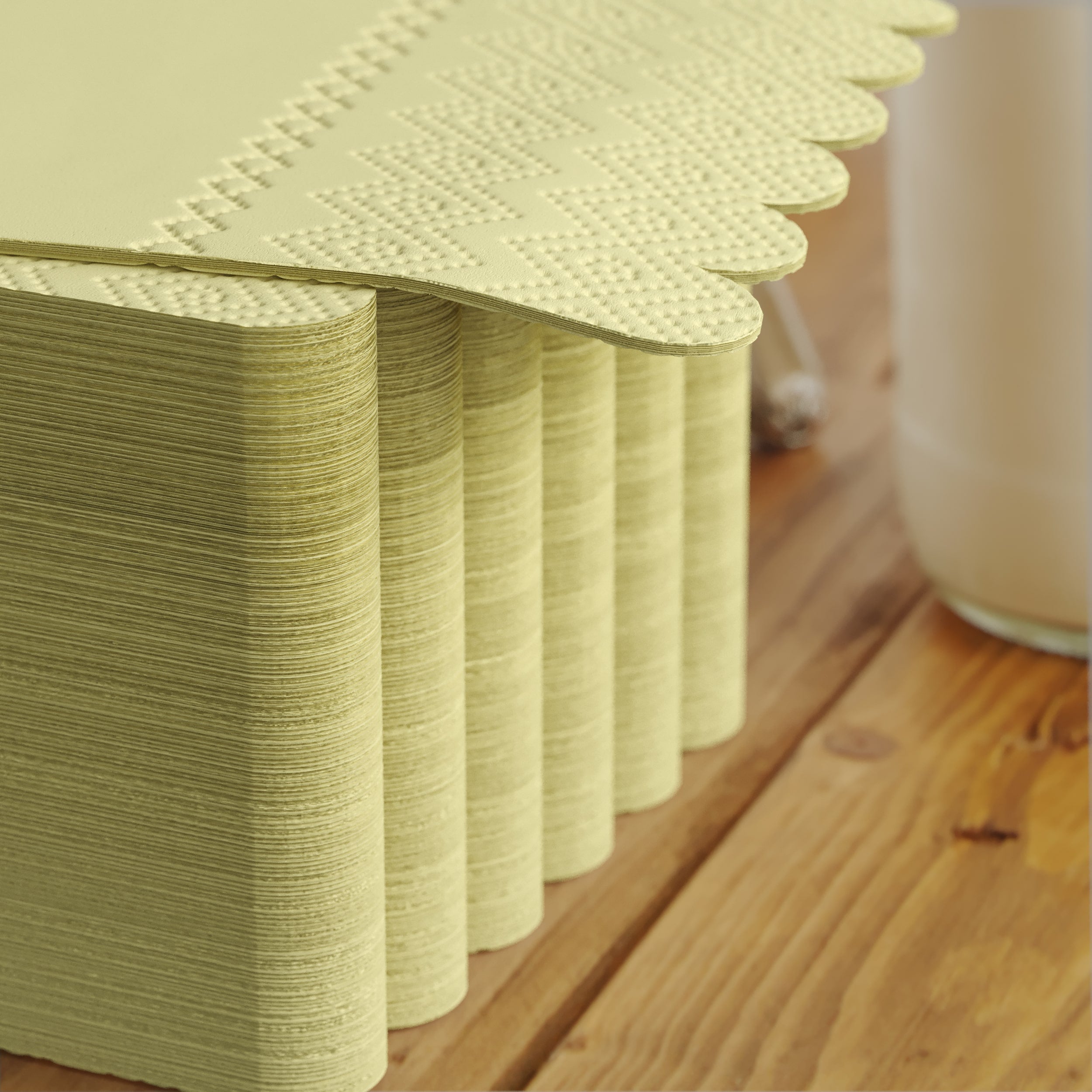 3 Ply Buttercup Yellow Scalloped Dinner Napkins | 100 Count