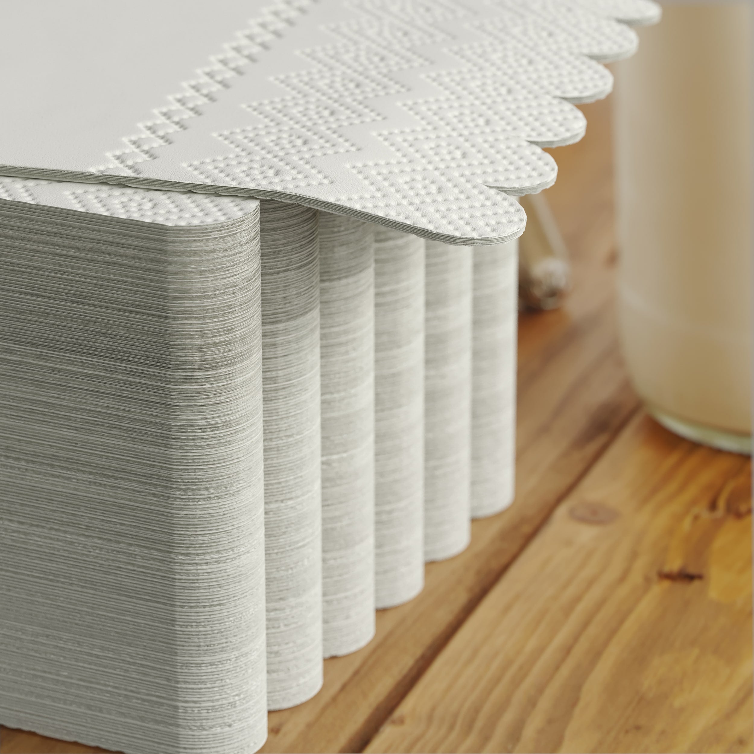 3 Ply Ivory Scalloped Dinner Napkins | 100 Count