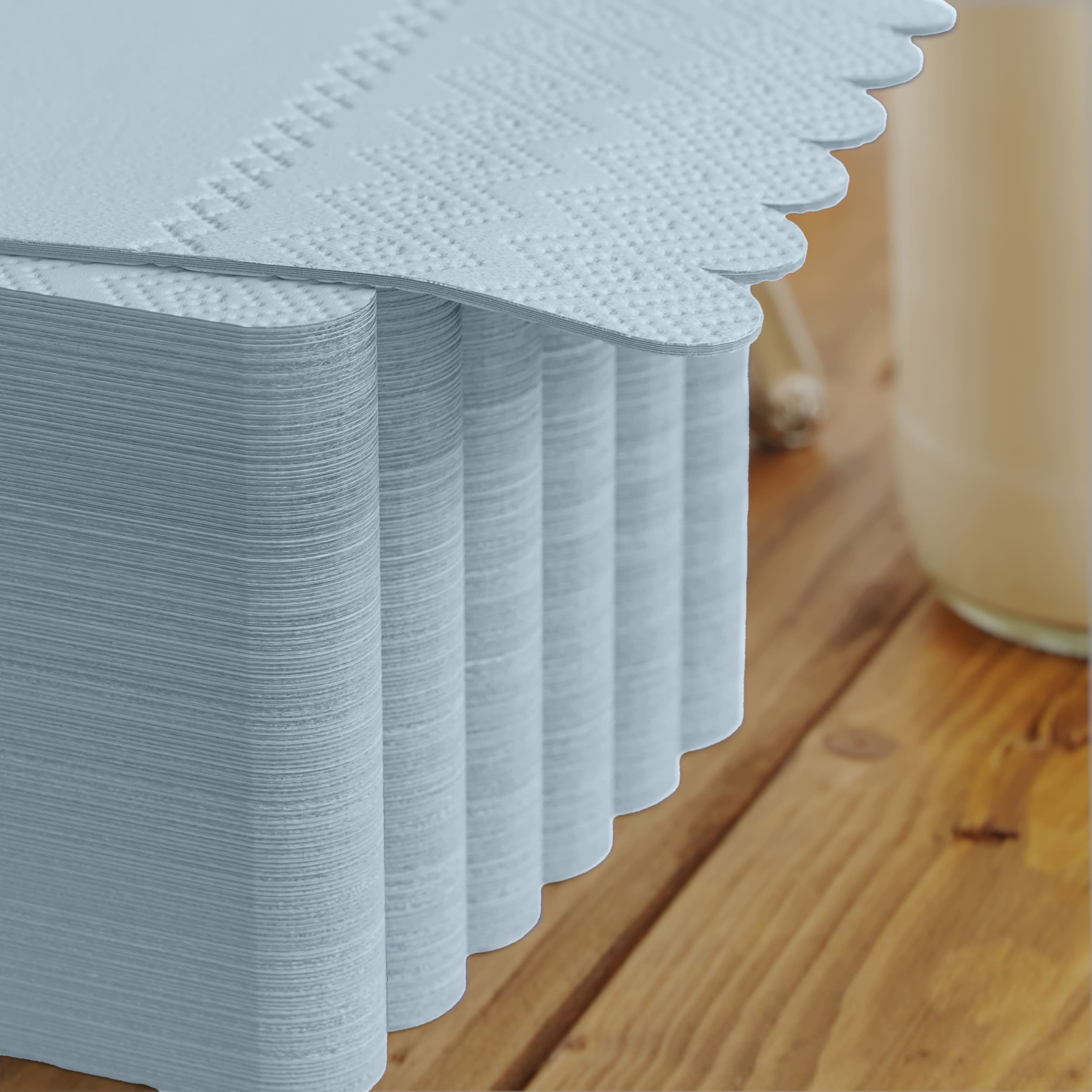 3 Ply Sky Blue Scalloped Dinner Napkins | 800 Count