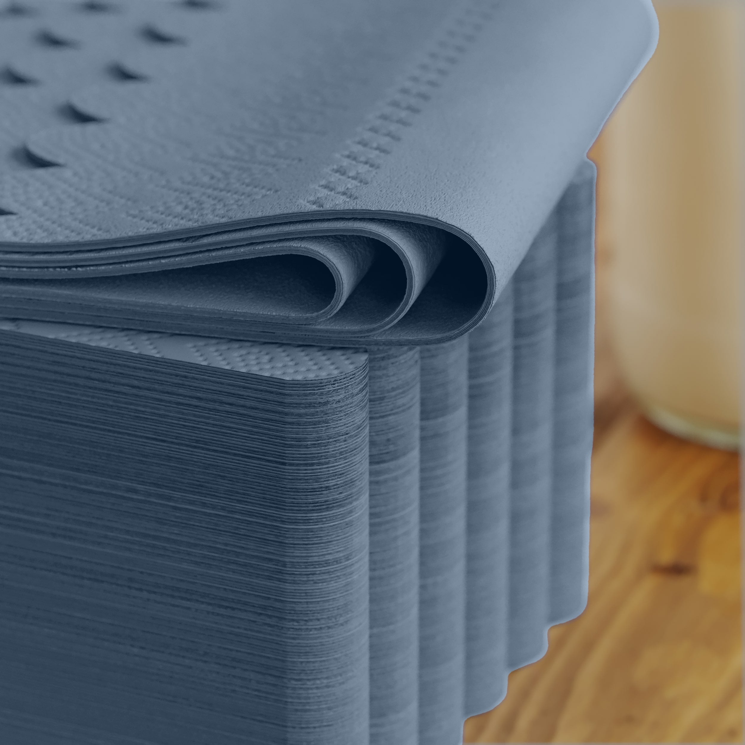 3 Ply China Blue Scalloped Dinner Napkins | 100 Count