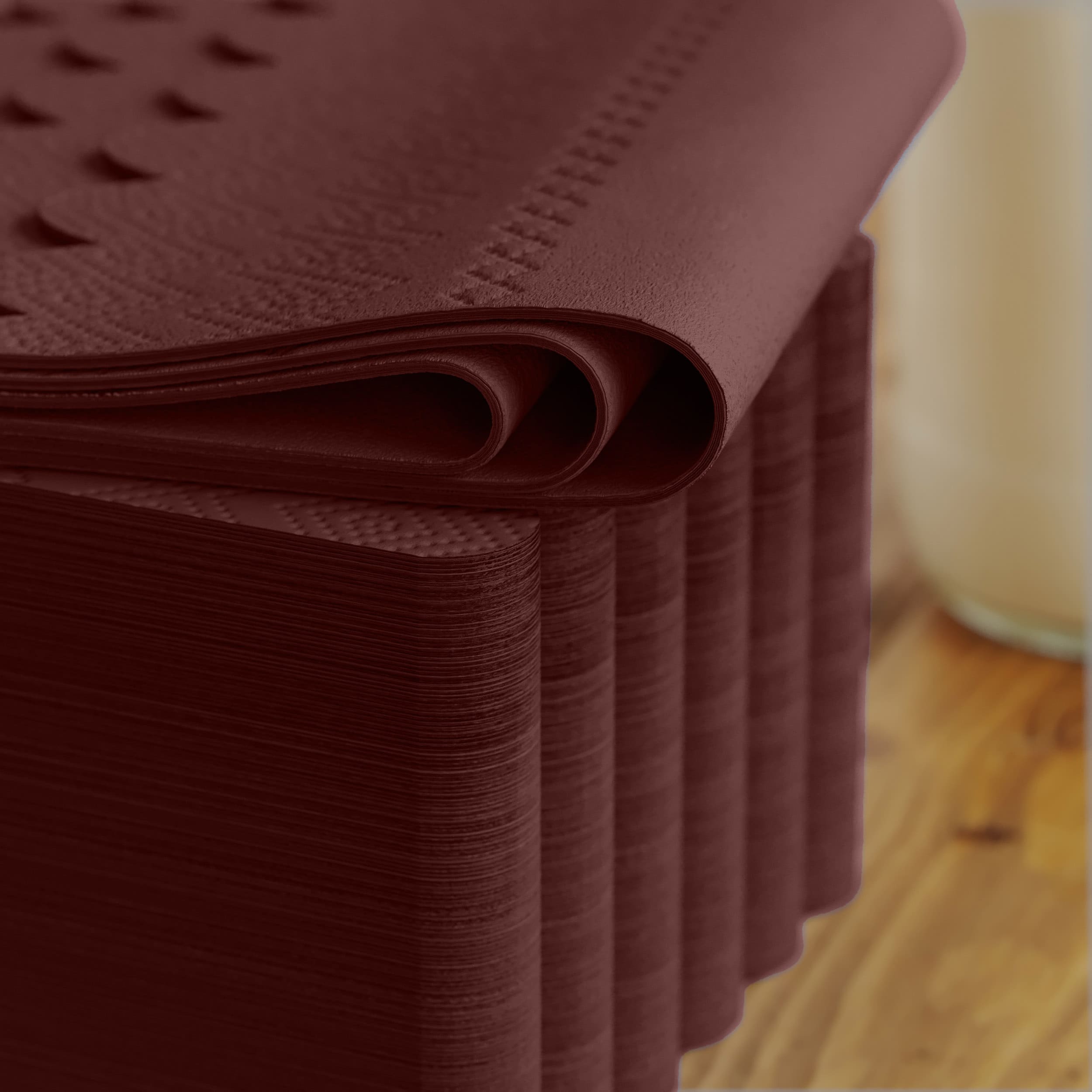 3 Ply Wine Berry Scalloped Dinner Napkins | 100 Count