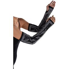 Adult Cyberpunk Elbow Long Gloves, Black/Silver, One Size, 2-pcs - Pack of 2