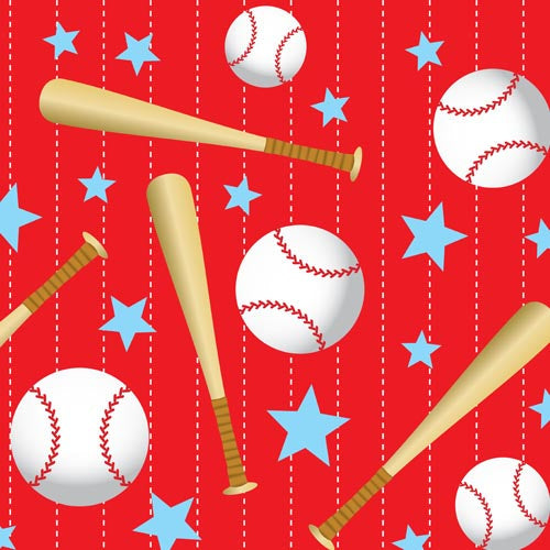 Baseball Print Table Cover | 6 Pack