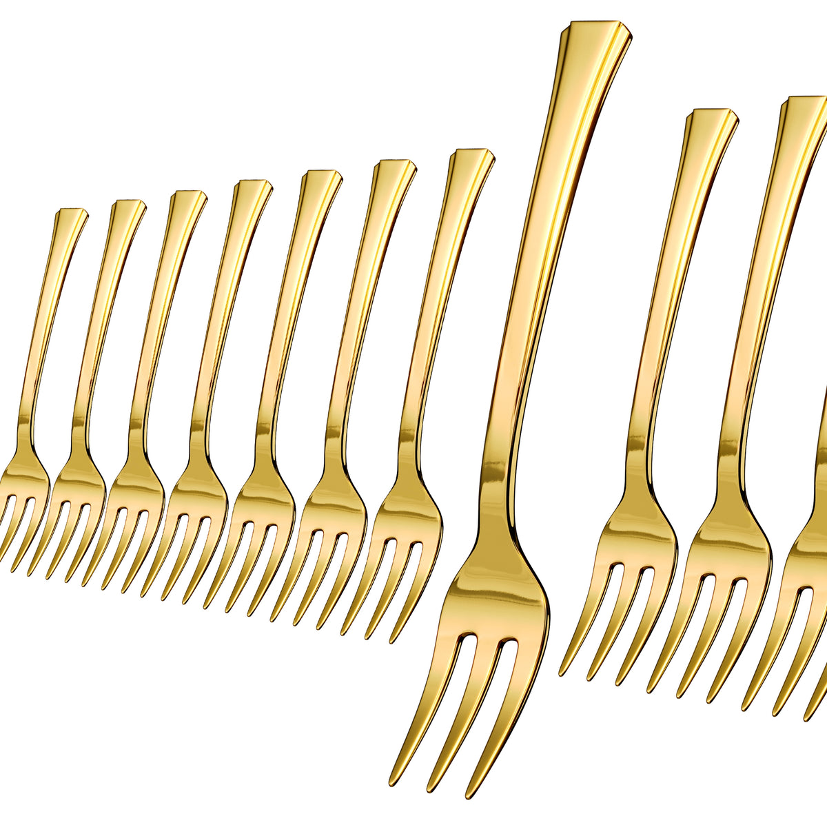 Exquisite Classic Gold Plastic Tasting Forks | 100 Count