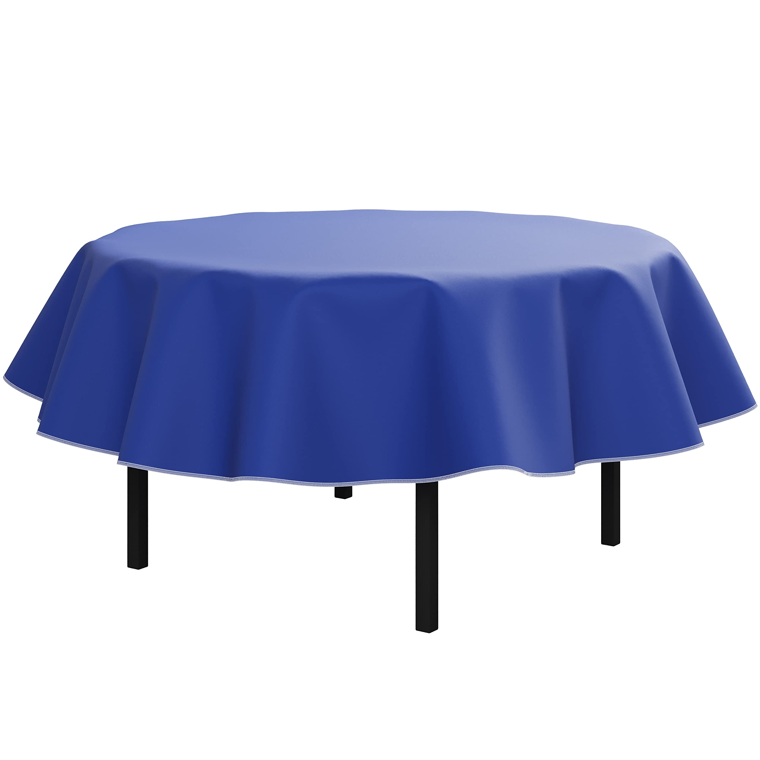 Dark Blue Flannel Backed Table Cover 70 In. Round | 2 Pack