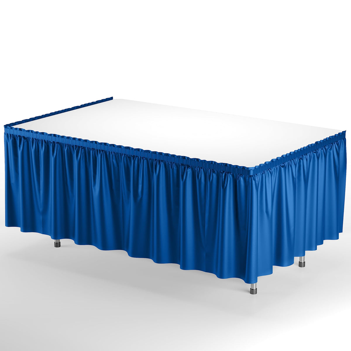 Dark Blue Plastic Table Skirt | 6 Pack