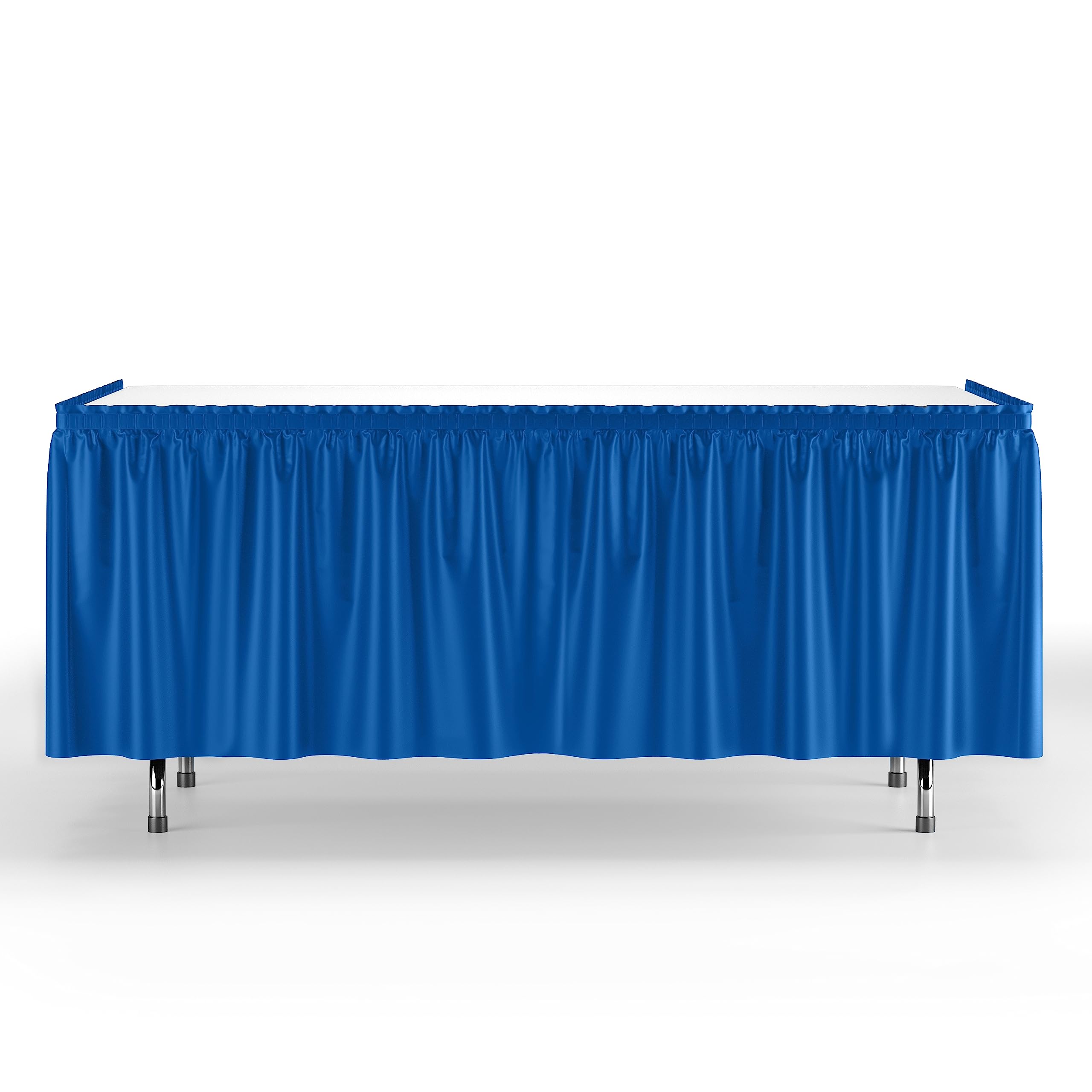 Dark Blue Plastic Table Skirt | 6 Pack