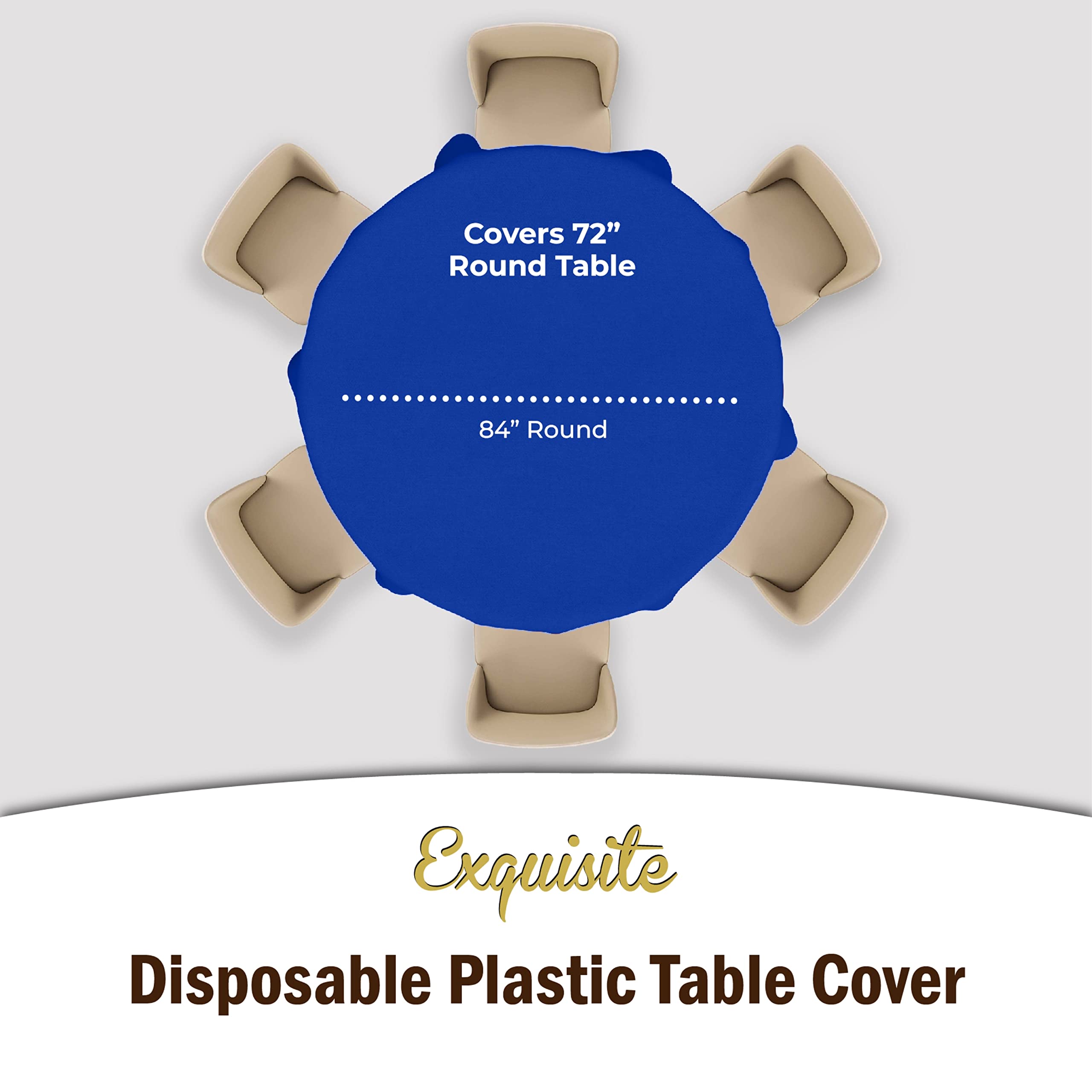 Round Dark Blue Table Cover | 6 Pack