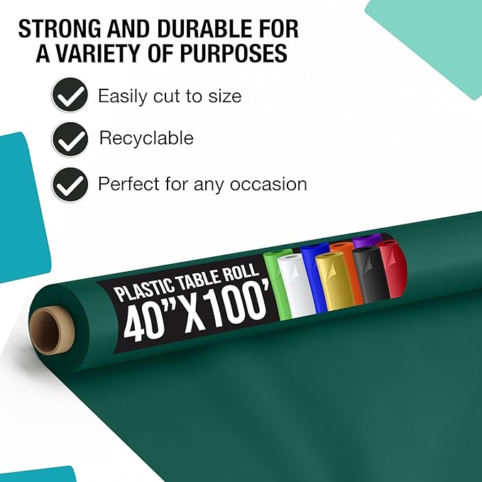 40 In. x 100 Ft. Dark Green Table Roll