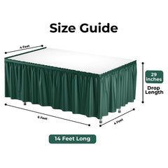 Dark Green Plastic Table Skirt | 6 Pack