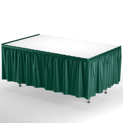 Dark Green Plastic Table Skirt | 6 Pack