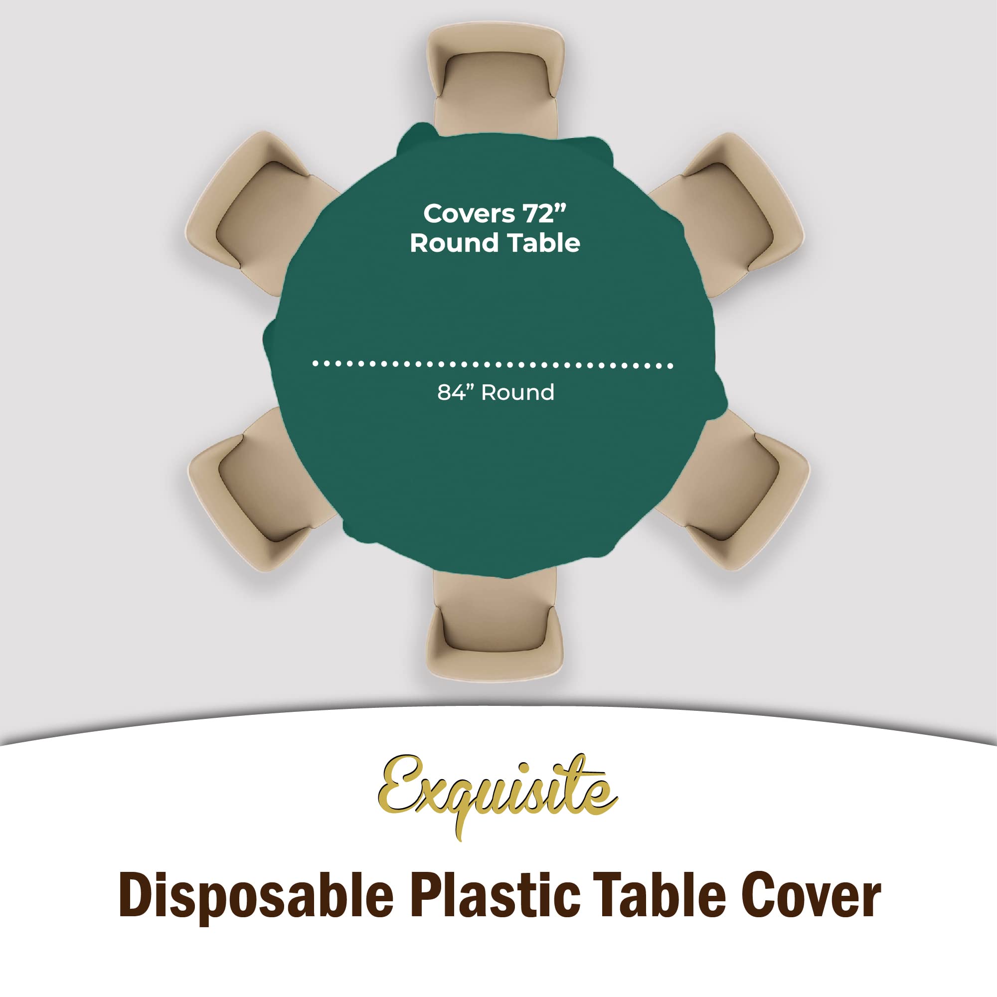 Round Dark Green Table Cover | 6 Pack