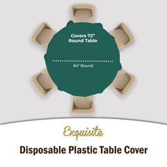 Round Dark Green Table Cover | 6 Pack