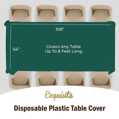 Dark Green Plastic Table Covers | 6 Pack