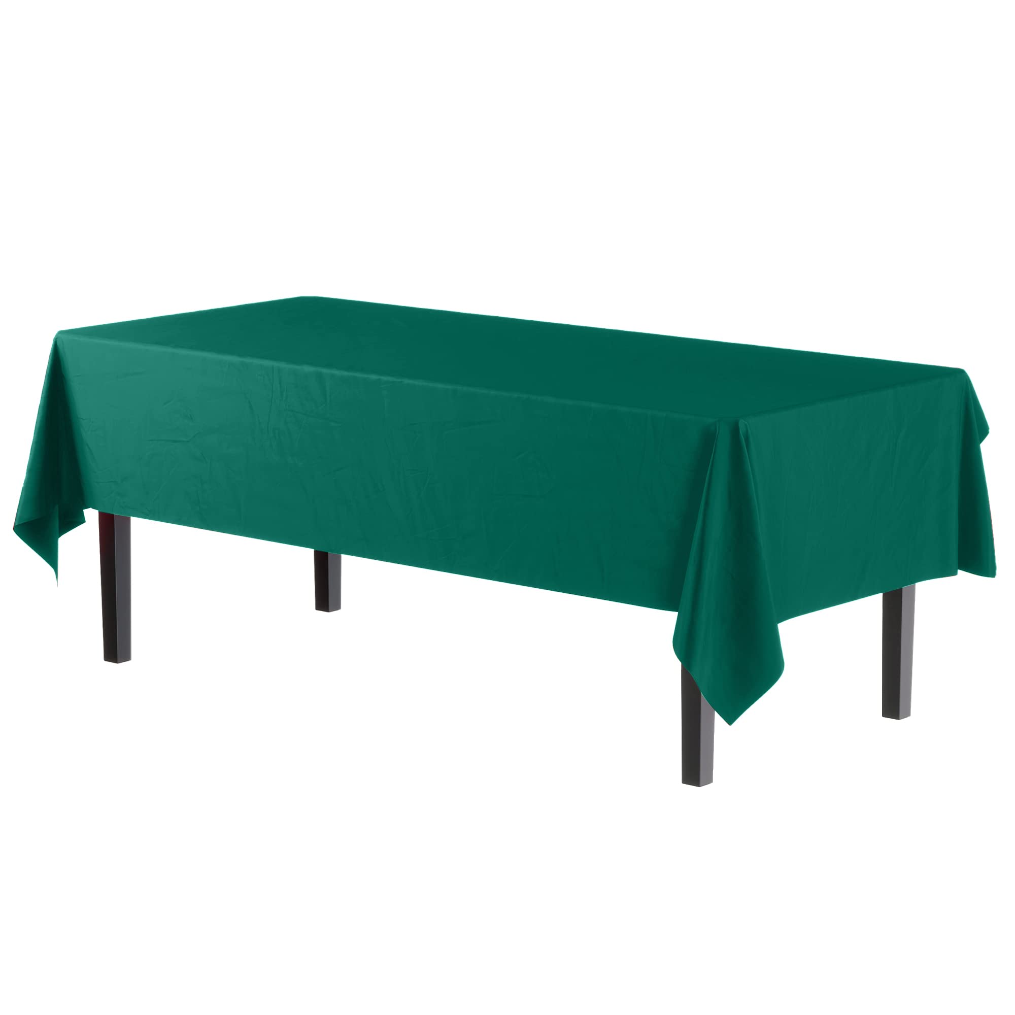 Dark Green Plastic Table Covers | 6 Pack