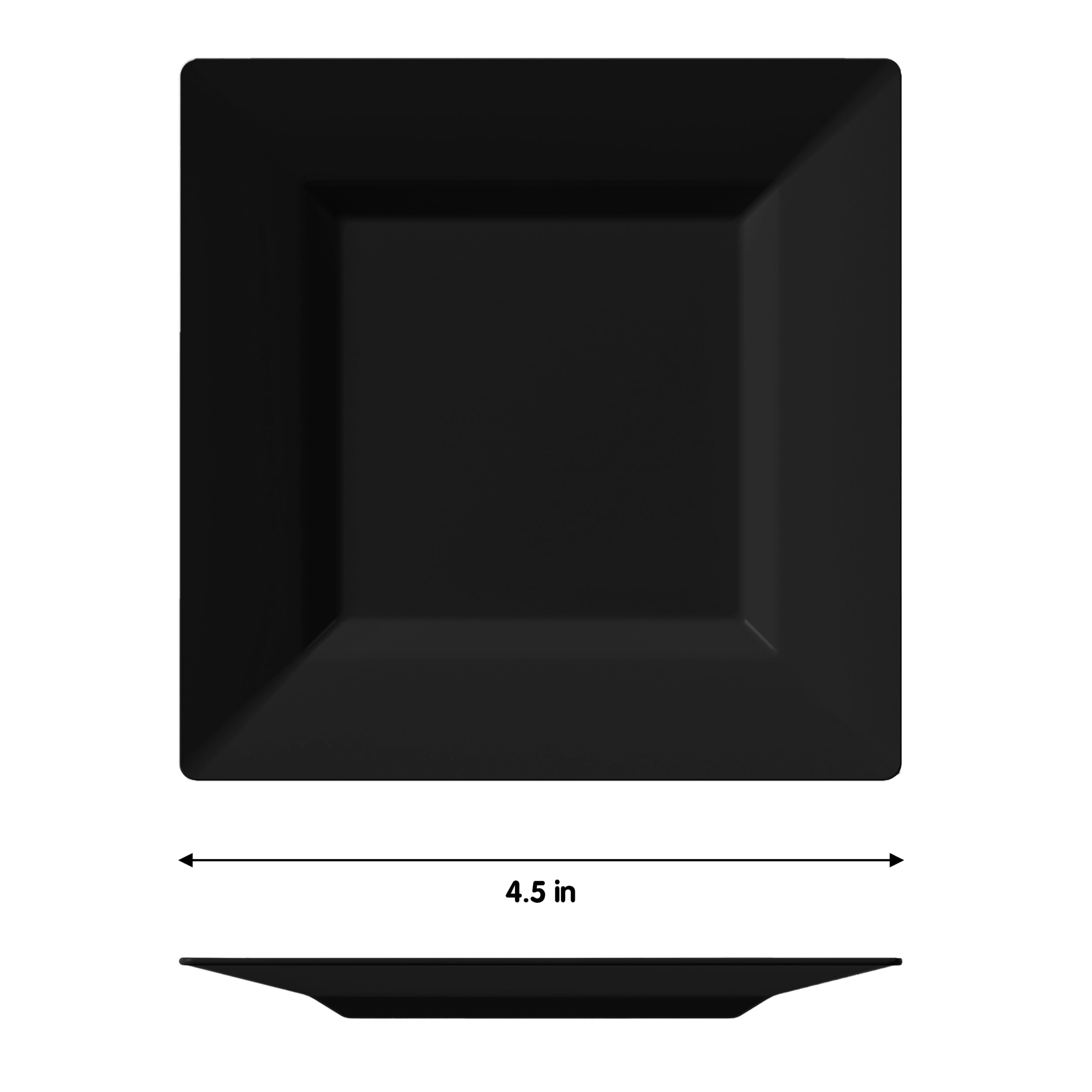 4.5 In. Black Square Plates | 100 Count