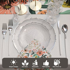 Clear/Silver Petal Plates Combo Pack | 40/40