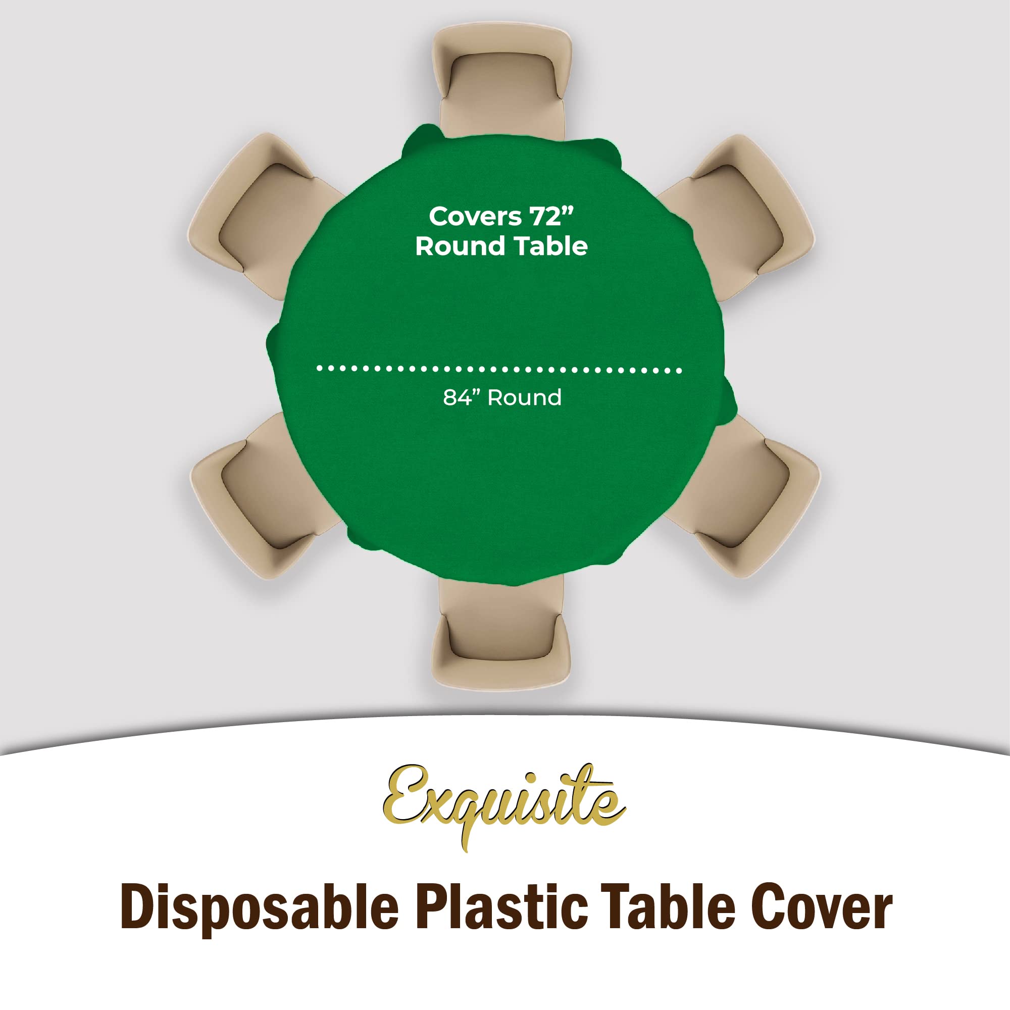 Round Emerald Green Table Cover | 6 Pack