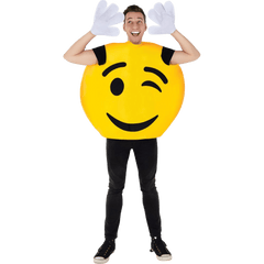 Emoji Wink Smiley Costume - Adults