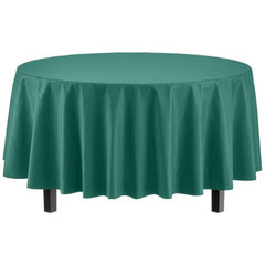 Premium Round Dark Green Table Cover | 12 Pack