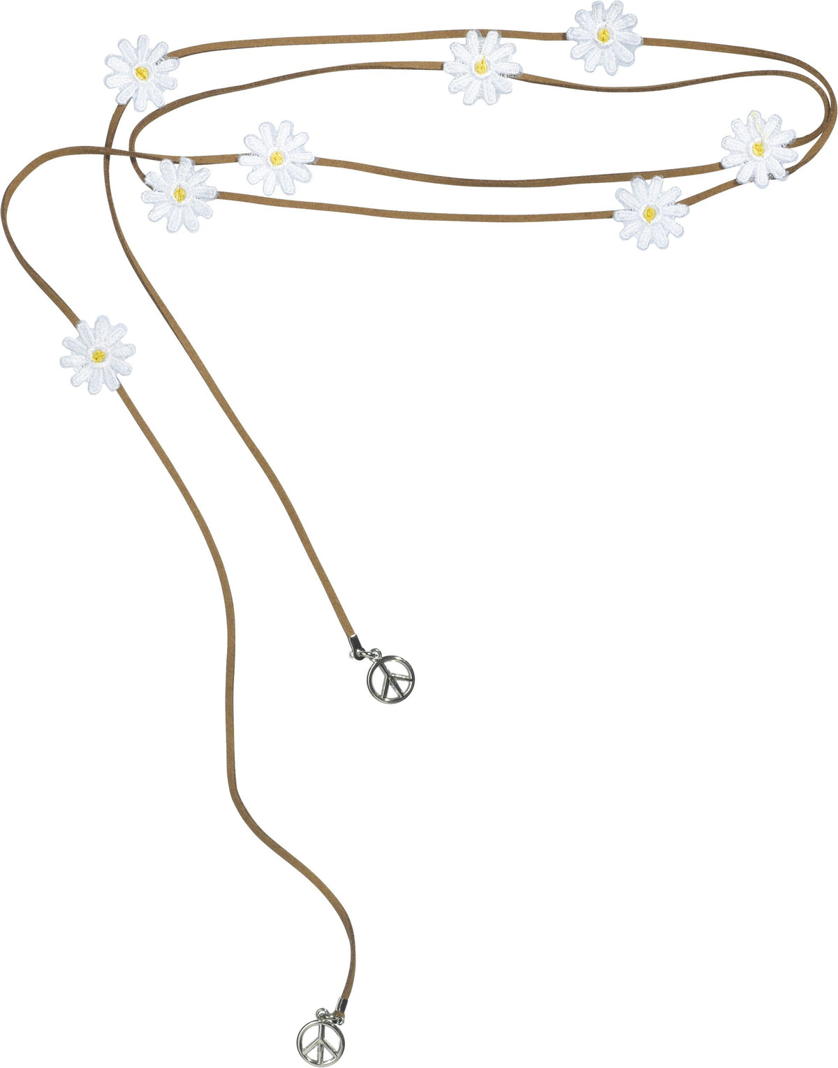 Hippie Festival Flower Headband, White, One Size - Case of 48