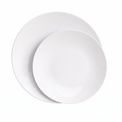 Trend White Essentials Set | Dinner & Salad Plates | Serves 40