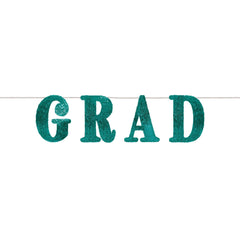 Follow Your Dreams Grad Sequin Banner, Green, 13-inch - Pack of 3