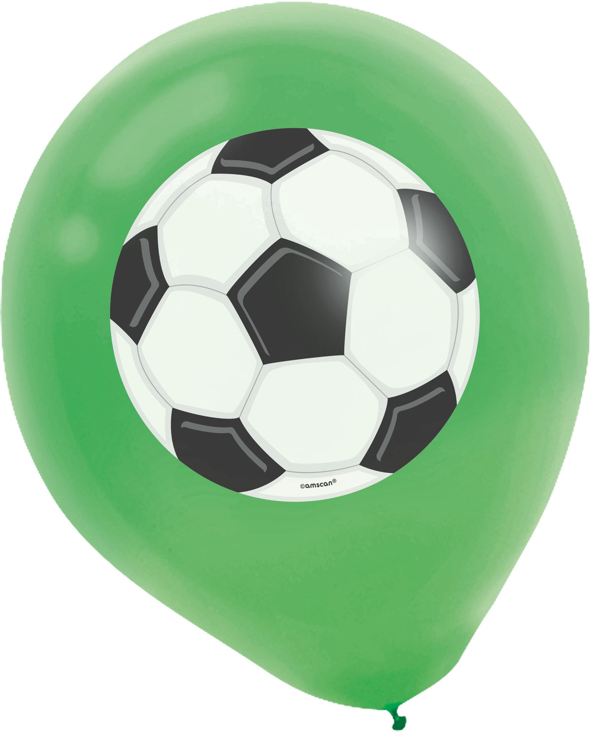 Soccer Round Latex Balloons, Green/Black/White, 12-inch, 5-ct - Pack of 2
