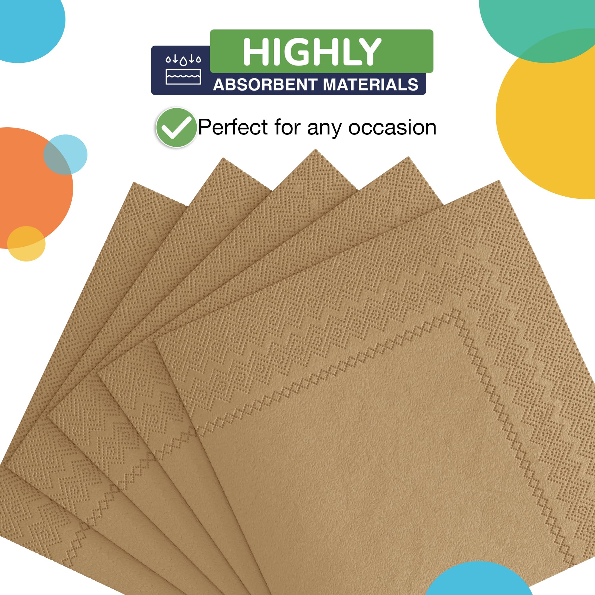 Gold Beverage Napkins | 3600 Pack