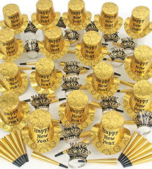 Gold Midnight New Year's Party Kit for 100