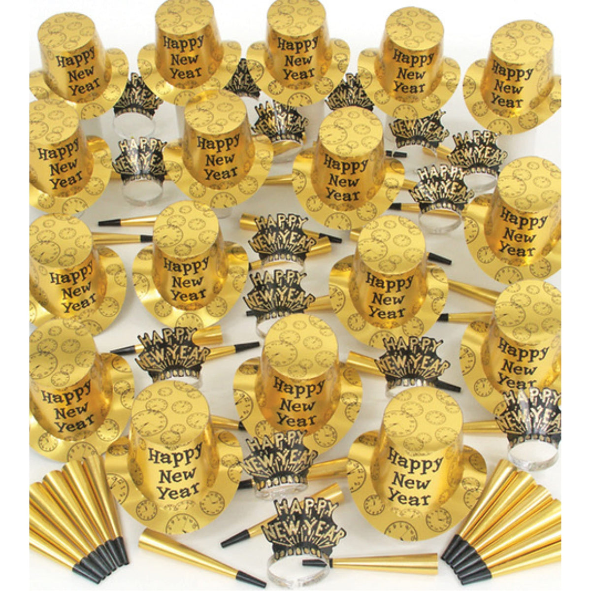 Gold Midnight New Year's Party Kit for 100