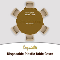 Gold Round Plastic Table Covers | 48 Count