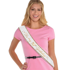 Golden Age 30th Birthday Sash, White/Gold, One Size - Pack of 6