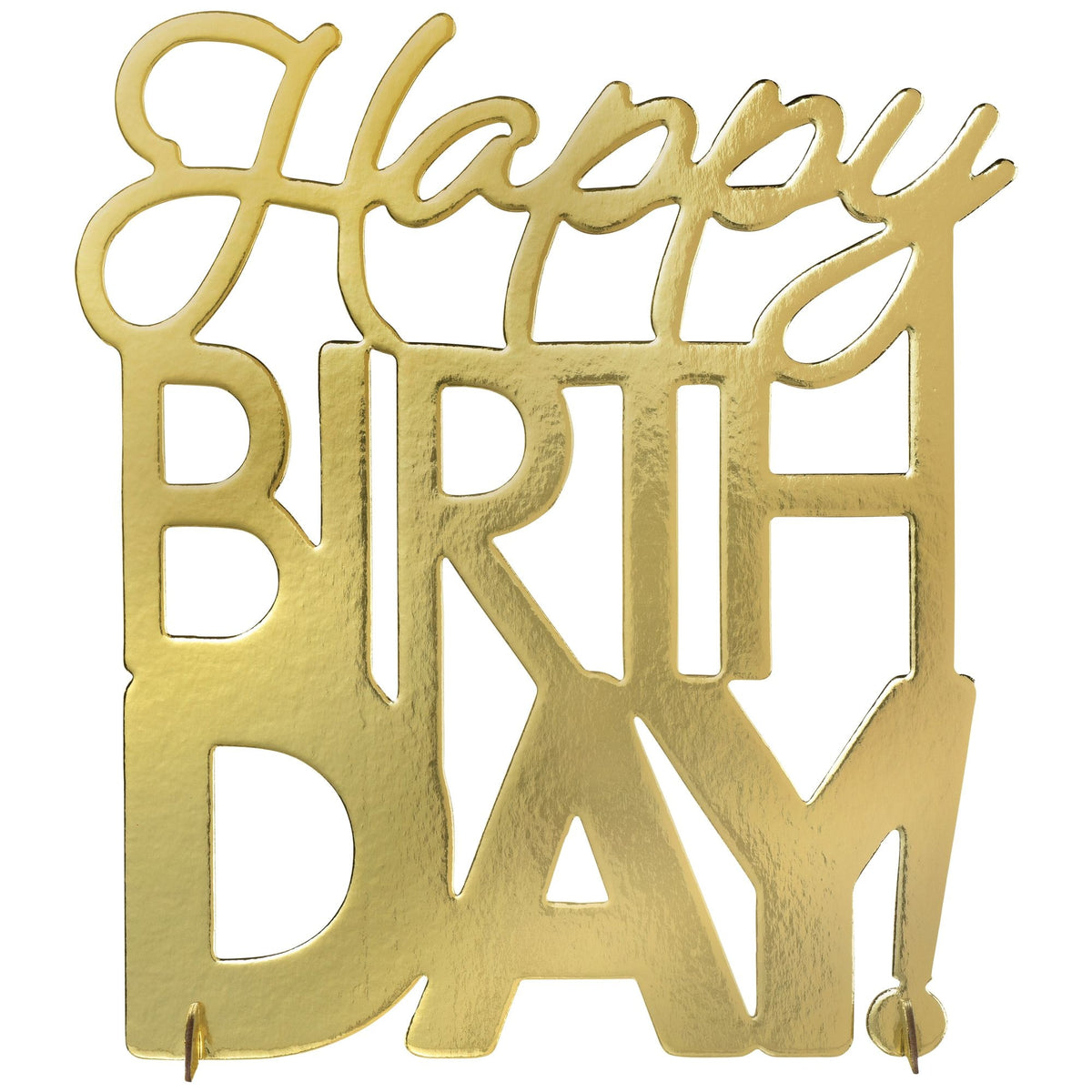 Golden Age Happy Birthday Foil Centerpiece, Gold, 12.5-inch - Pack of 2