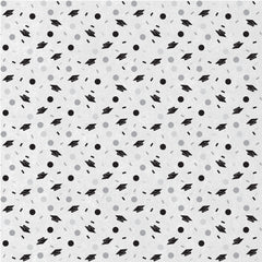 Printed Tissue Paper, Silver/Black/White, Grad Caps, 30-pk - Pack of 6