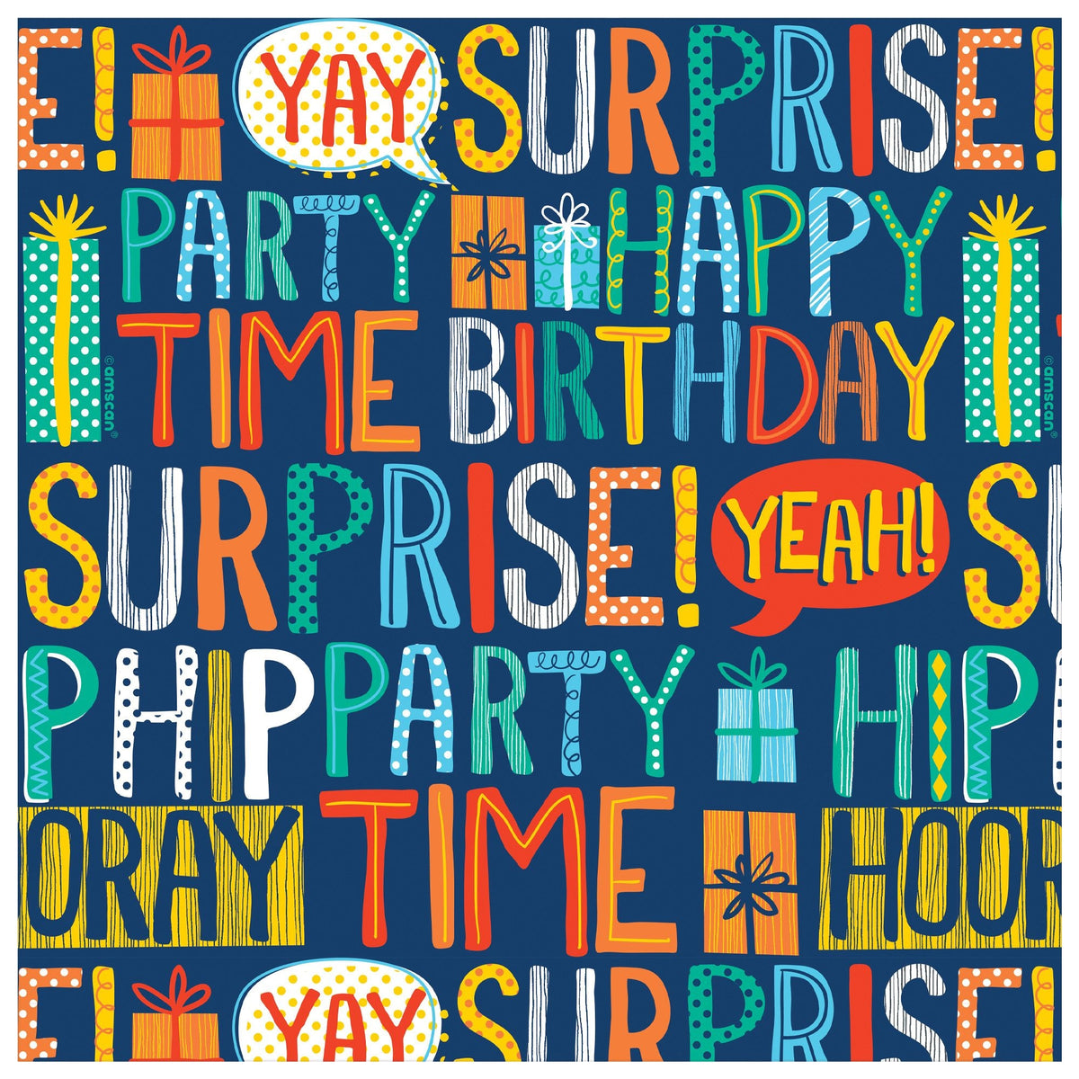Happy Birthday Jumbo Gift Wrapping Paper, Multi-Colored, 16-ft Roll - Pack of 2