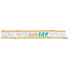 Happy Cake Day It's My Birthday Sequin Sash, One Size - Pack of 6