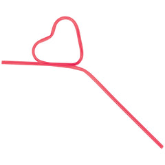 Heart Plastic Reusable Silly Straws, Red, 14-inch, 10-ct - Pack of 2