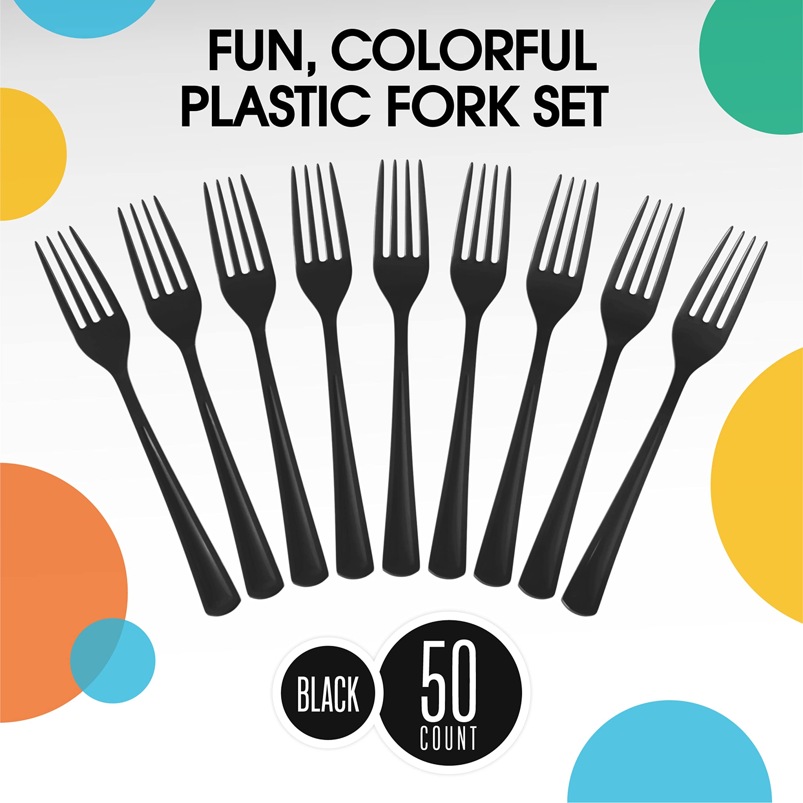 Heavy Duty Black Plastic Forks | 100 Count