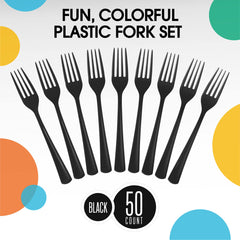 Heavy Duty Black Plastic Forks | 1200 Count